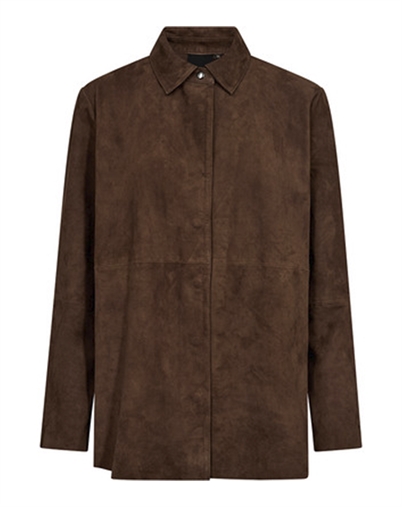 Depeche - NoraDep Suede Skjorte - Wood